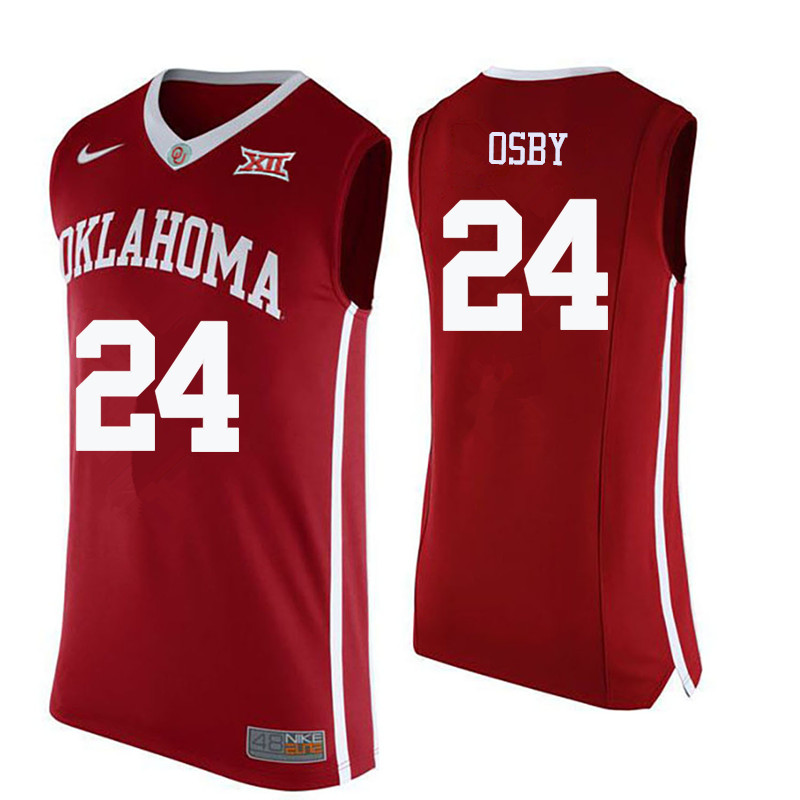 Oklahoma Sooners #24 Romero Osby College Basketball Jerseys-Crimson